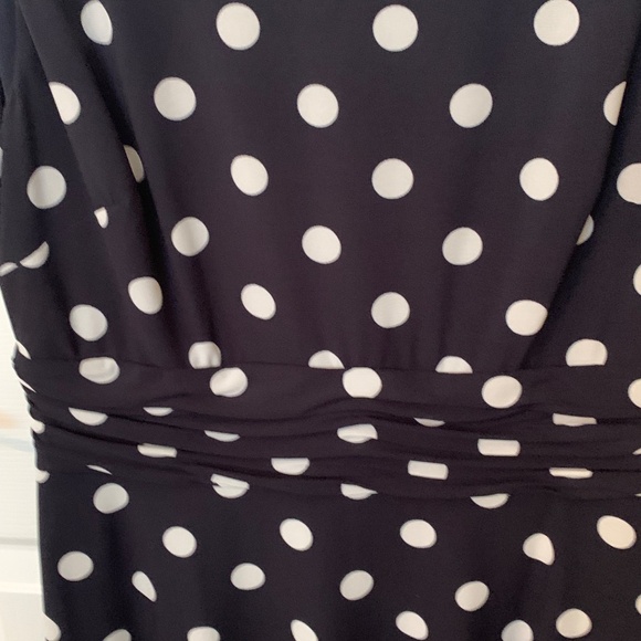 CHAPS navy polka dot dress - Picture 3 of 3